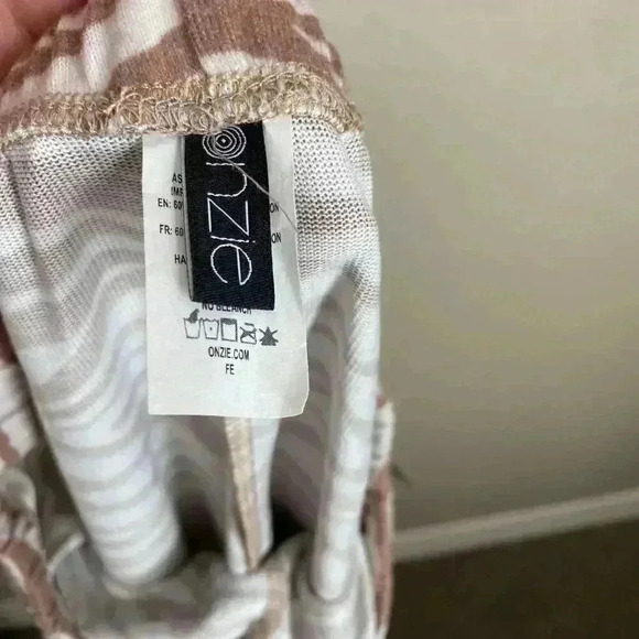 Onzie Weekend Sweatpants Camel Zebra Size M/L - Picture 4 of 10